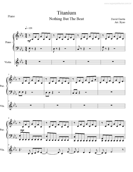 Partitura da música Titanium (Nothing but the Beat)