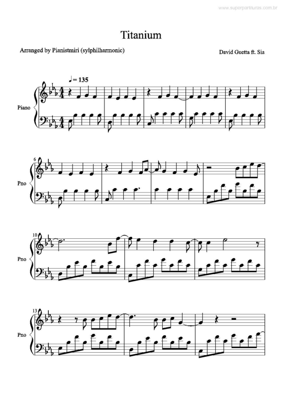 Partitura da música Titanium v.2