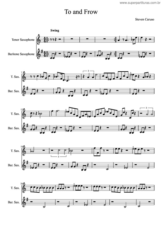 Partitura da música To And Frow