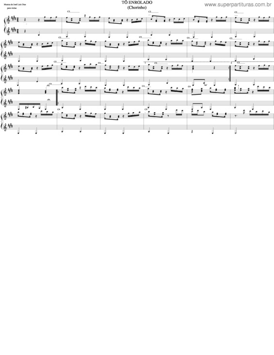 Partitura da música Tô Enrolado