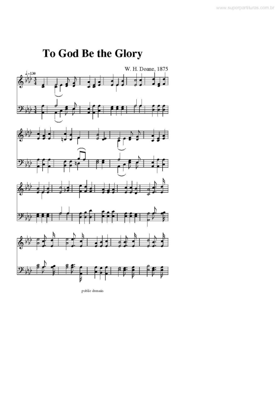 Partitura da música To God Be The Glory