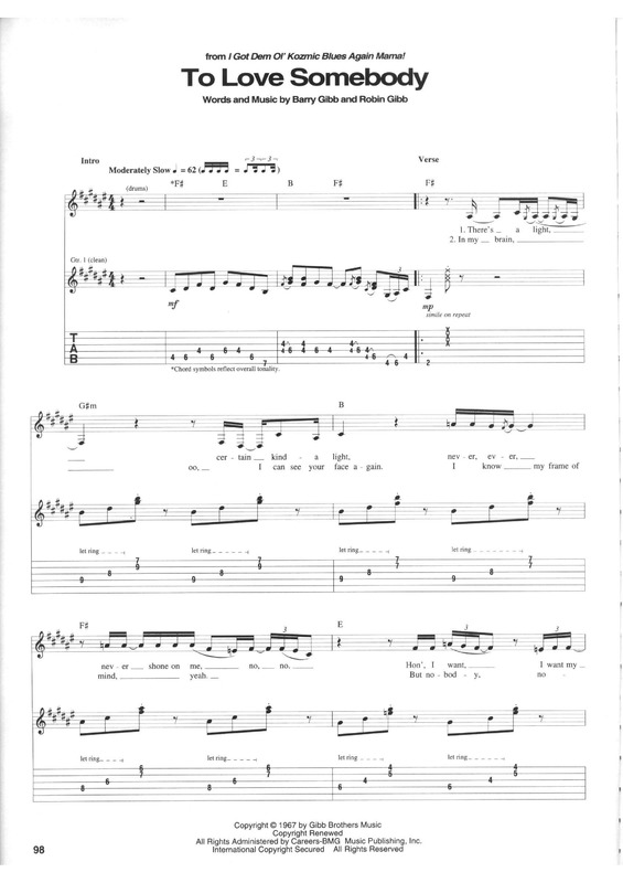 Partitura da música To Love Somebody v.3