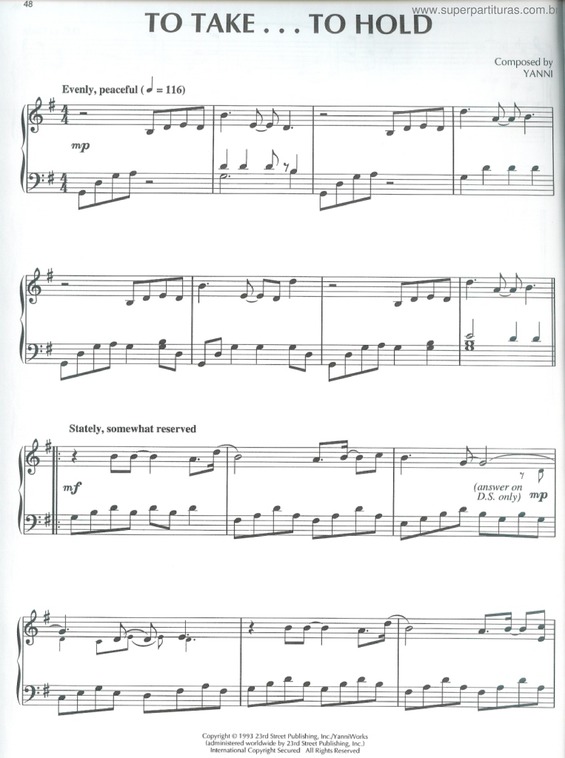 Partitura da música To Love You More v.3