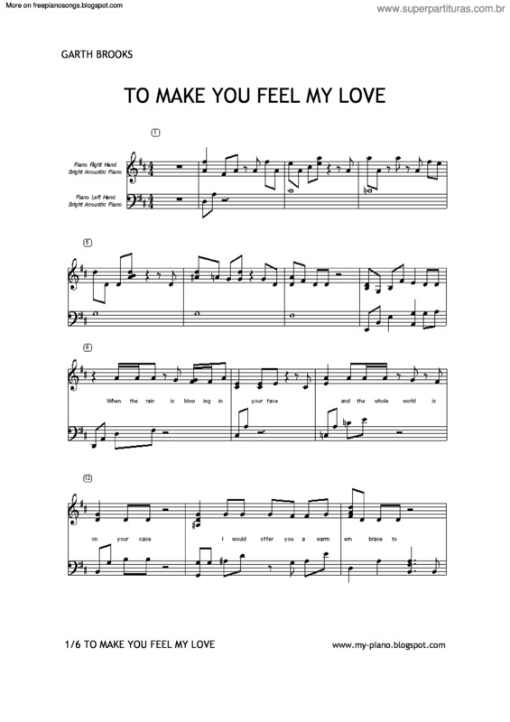 Partitura da música To Make You Feel My Love v.3