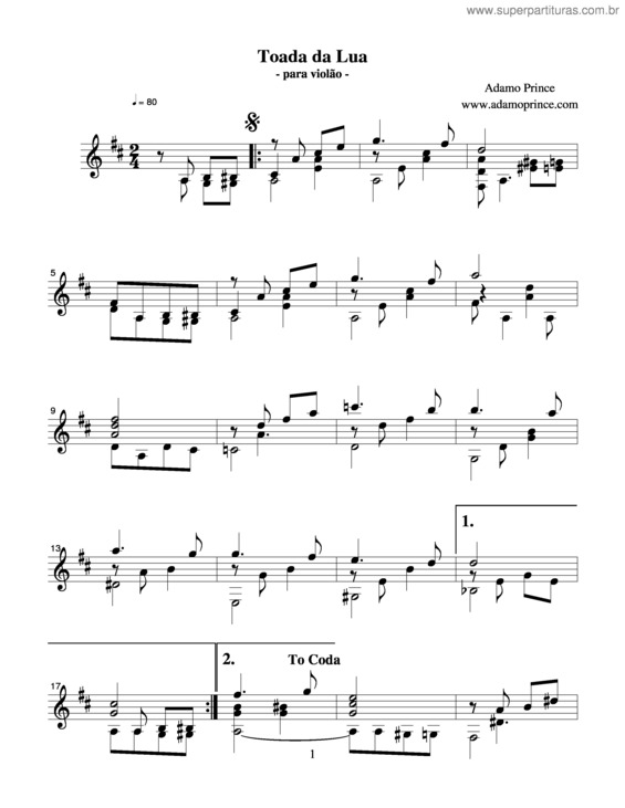 Partitura da música Toada Da Lua