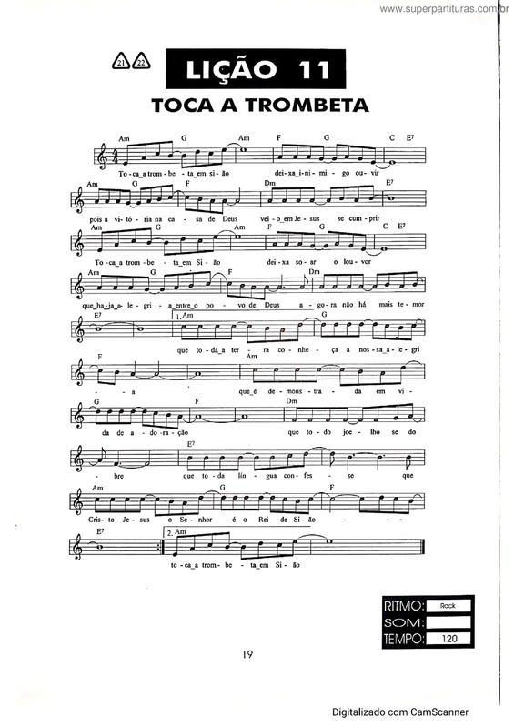 Partitura da música Toca A Trombeta