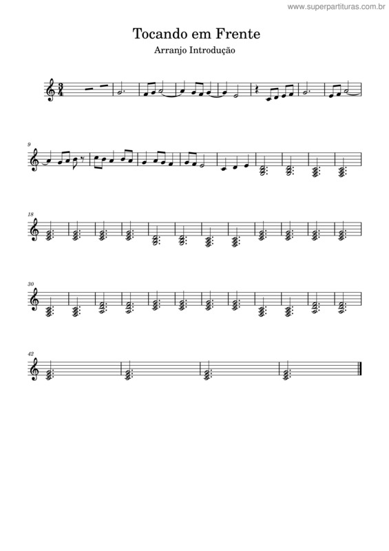 Partitura da música Tocando Em Frente – Almir Sater v.11