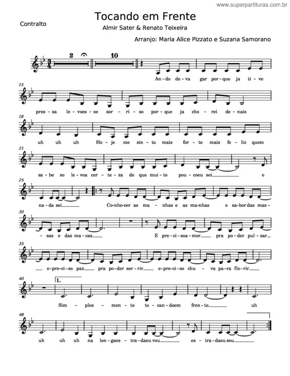 Partitura da música Tocando Em Frente – Almir Sater v.9