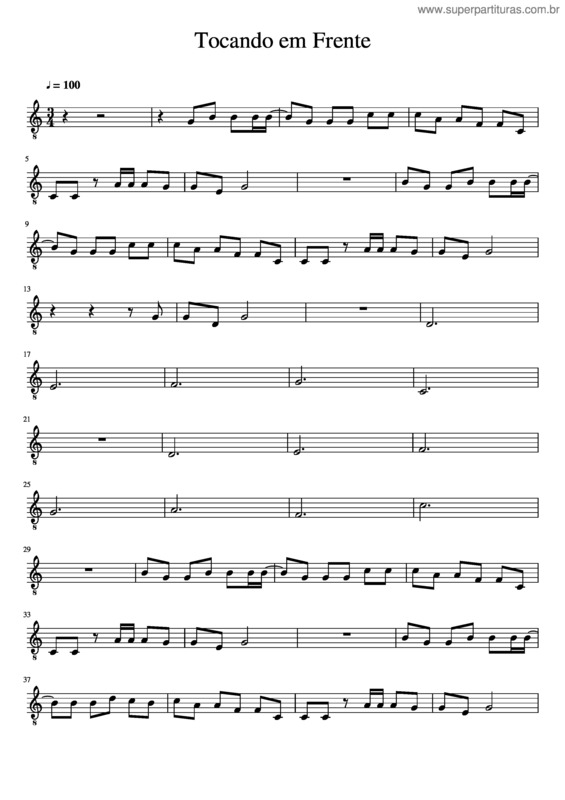 Partitura da música Tocando Em Frente v.2