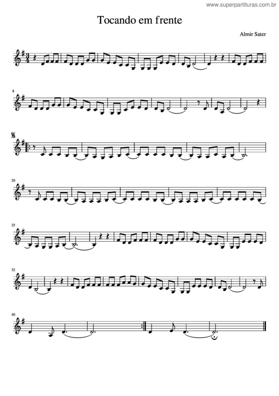 Partitura da música Tocando Em Frente Violin