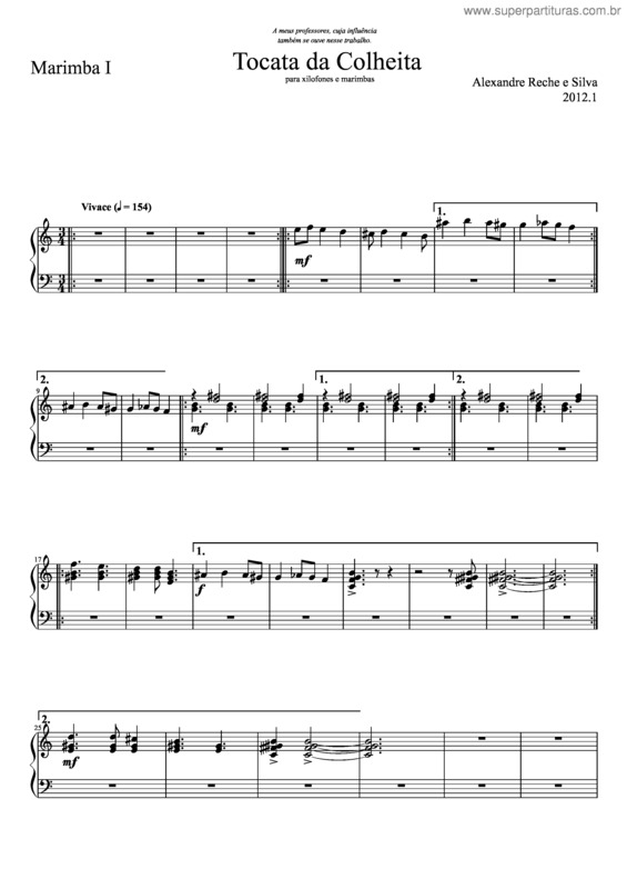 Partitura da música Tocata da colheita v.2