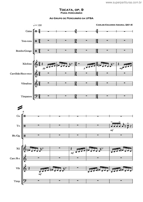 Partitura da música Tocata