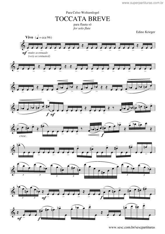 Partitura da música Toccata breve