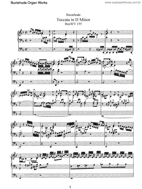 Partitura da música Toccata in D minor