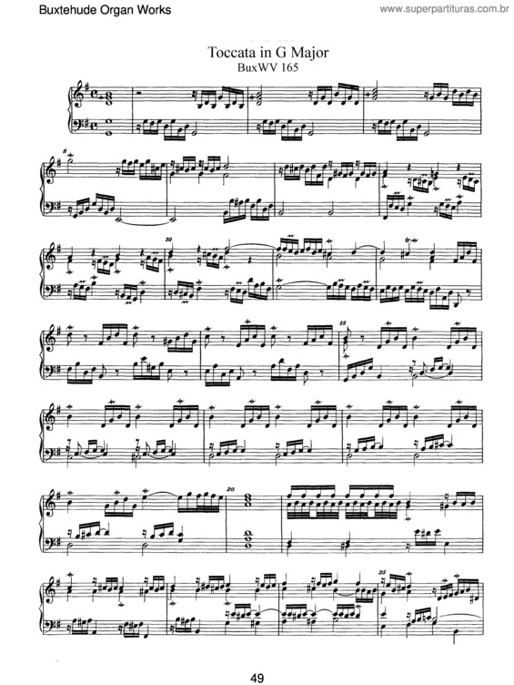 Partitura da música Toccata in G major v.2