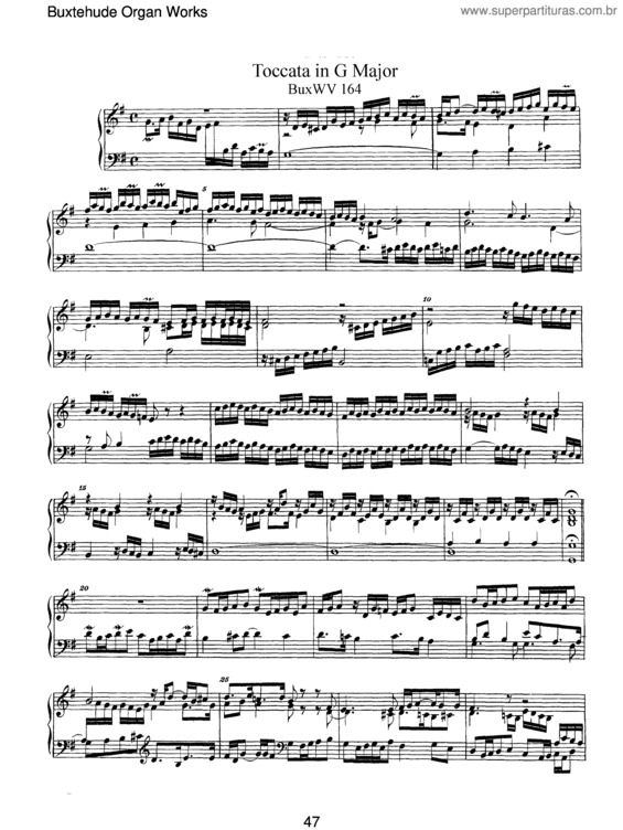 Partitura da música Toccata in G major
