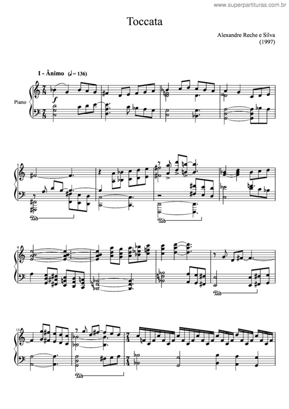 Partitura da música Toccata