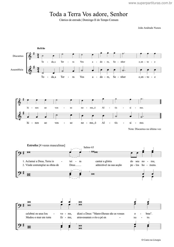 Partitura da música Toda A Terra