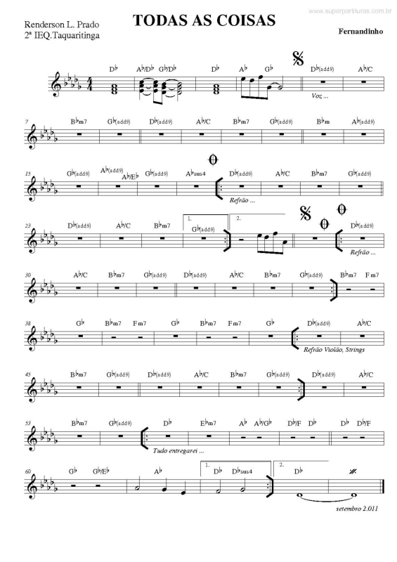 Partitura da música Todas as Coisas v.2