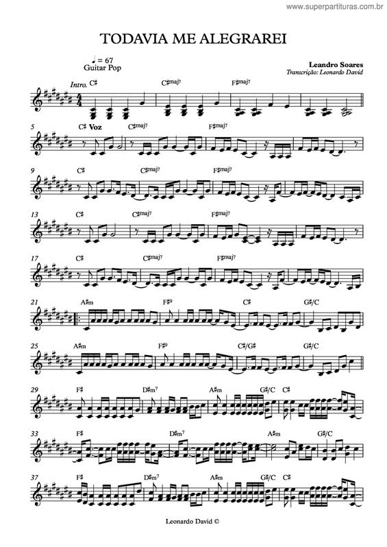 Partitura da música Todavia Me Alegrarei