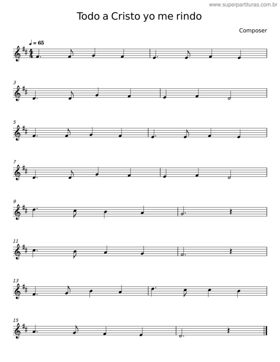 Partitura da música Todo A Cristo Yo Me Rindo