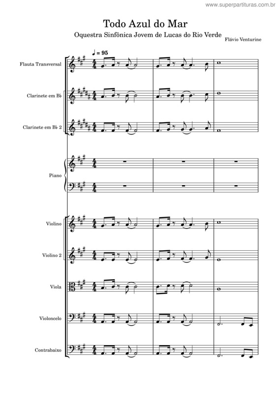 Partitura da música Todo Azul Do Mar v.12