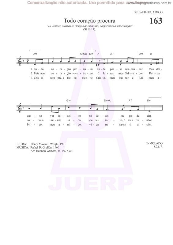 Partitura da música Todo Coração Procura - 163 HCC