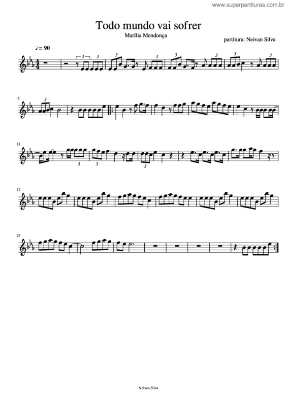 Partitura da música Todo Mundo Vai Sofrer v.2
