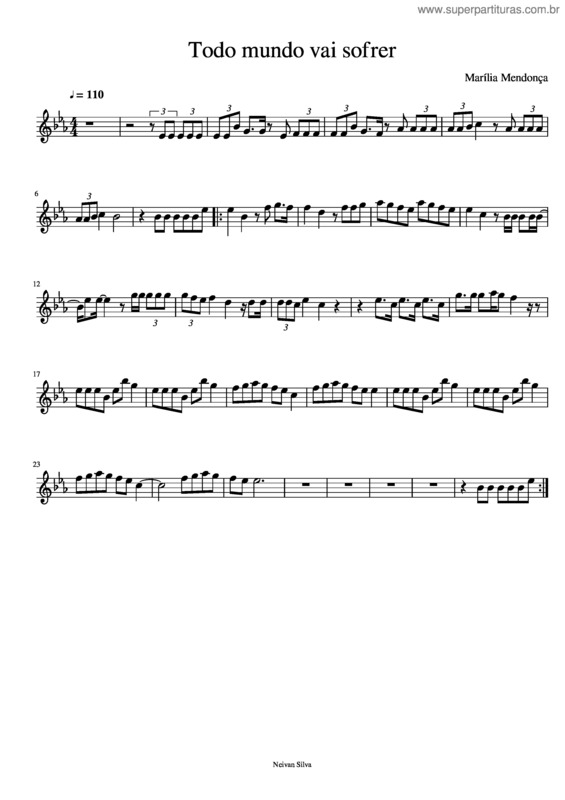 Partitura da música Todo Mundo Vai Sofrer