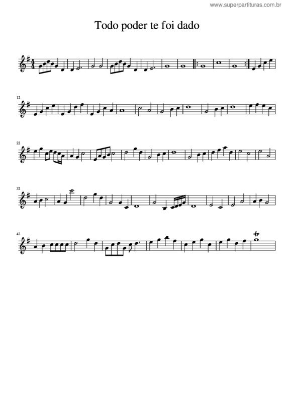 Partitura da música Todo Poder Te Foi Dado