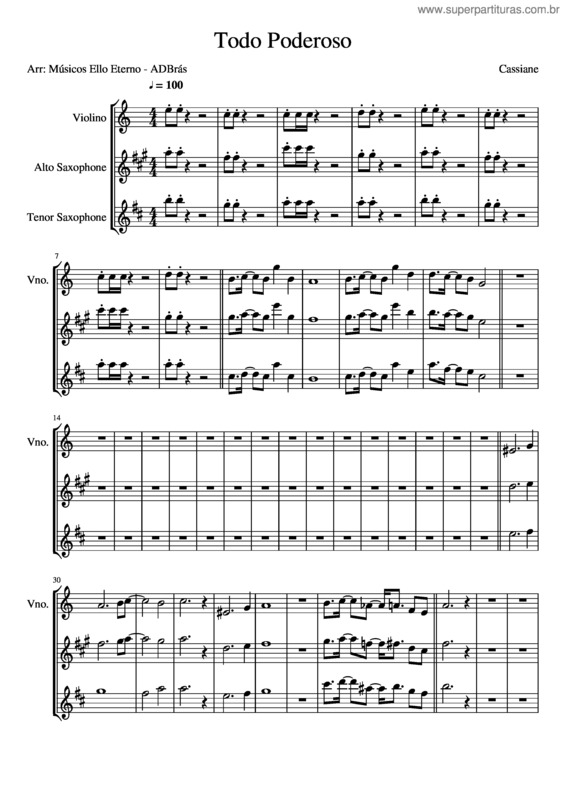 Partitura da música Todo Poderoso v.3