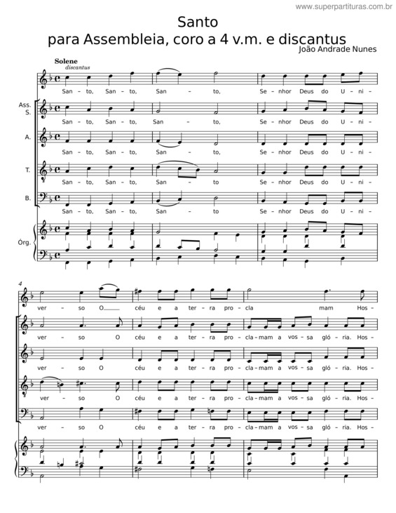 Partitura da música Todos Ficaram Cheios Do Espírito Santo – João Andrade Nunes v.2
