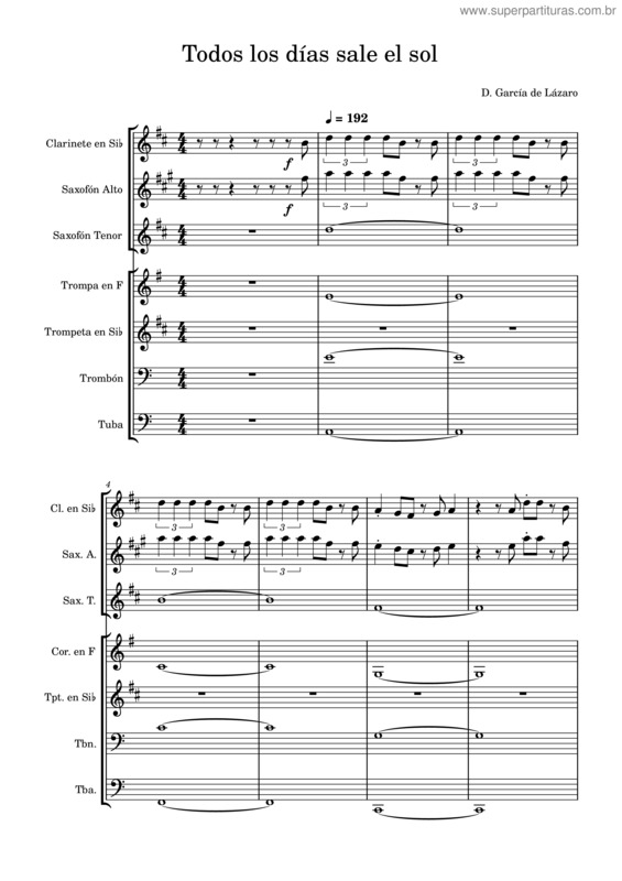 Partitura da música Todos Los Días Sale El Sol