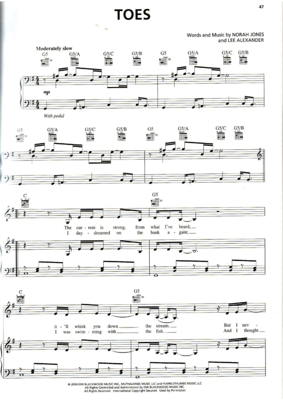 Partitura da música Toes