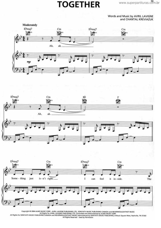 Partitura da música Together v.3