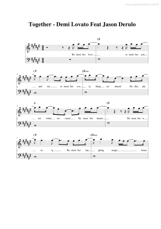 Partitura da música Together