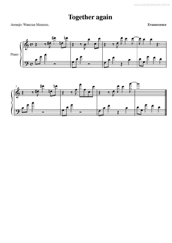 Partitura da música Togheter Again