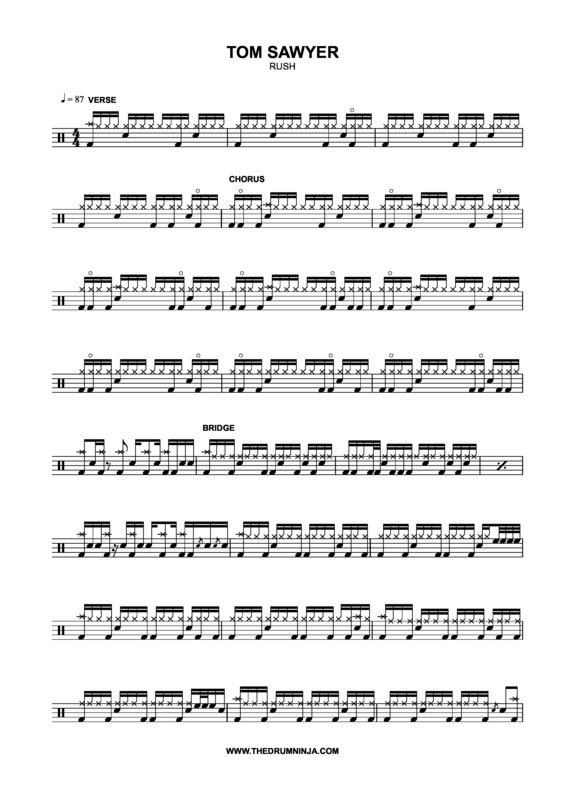 Partitura da música Tom Sawyer