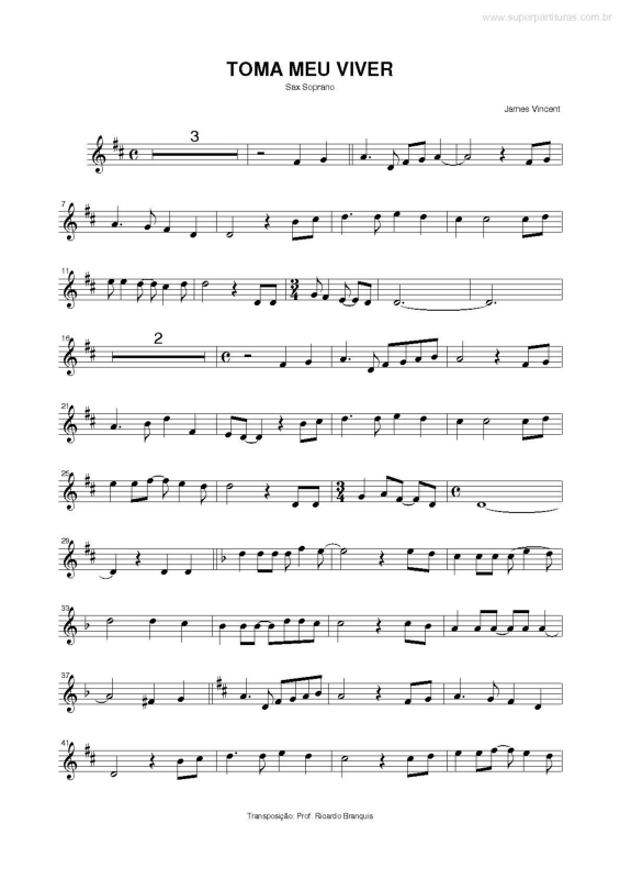 Partitura da música Toma Meu Viver v.2