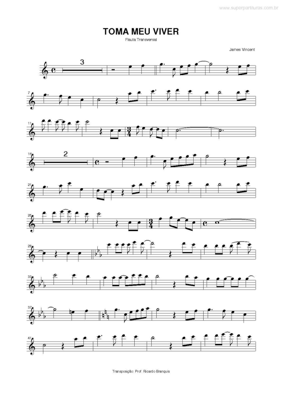 Partitura da música Toma Meu Viver