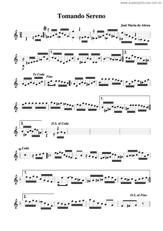 Partitura da música Tomando Sereno