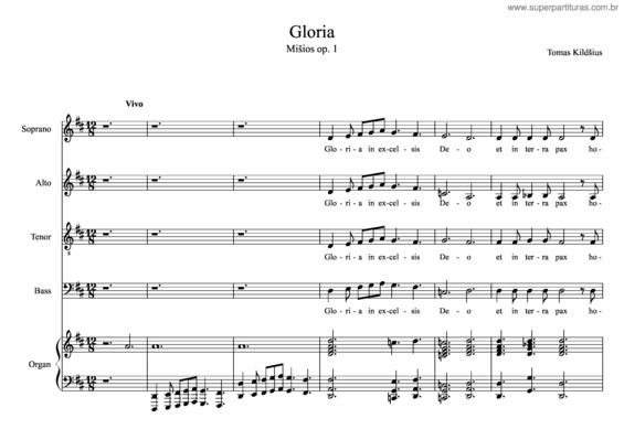Partitura da música Tomas Kildišius – Mass Op. 1. Gloria