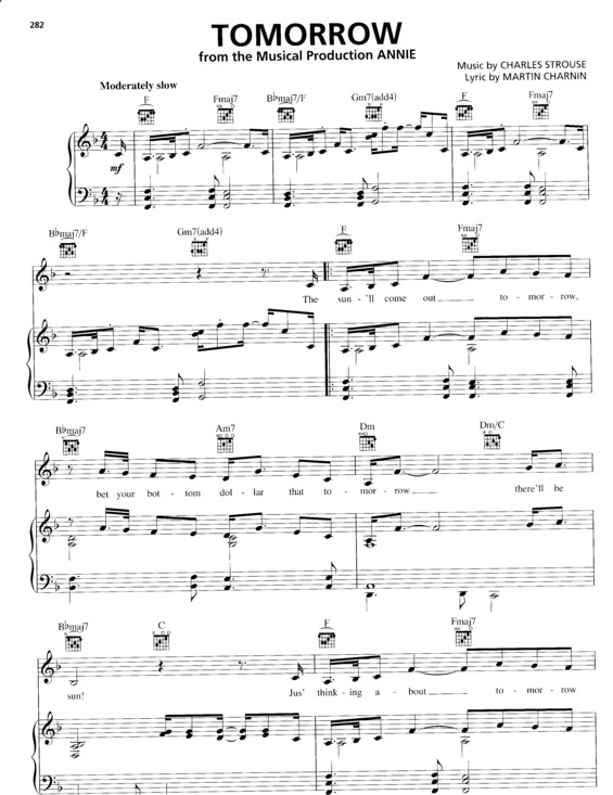 Partitura da música Tomorrow v.6