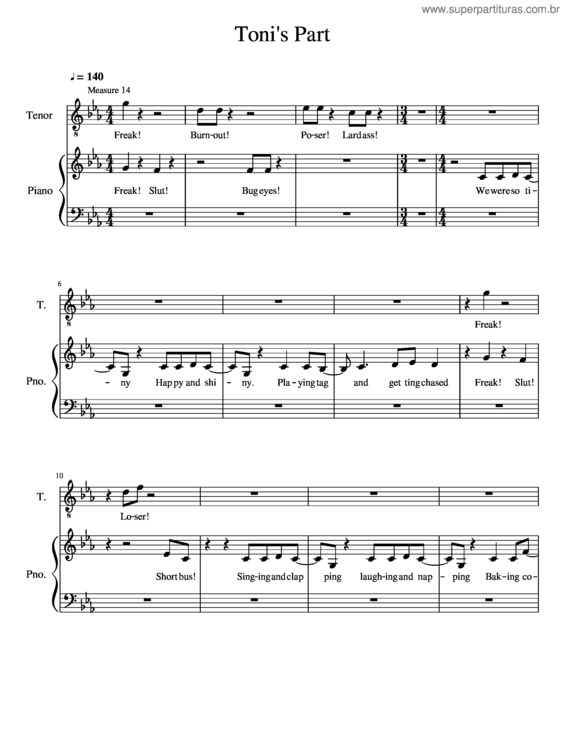Partitura da música Toni`S_Part