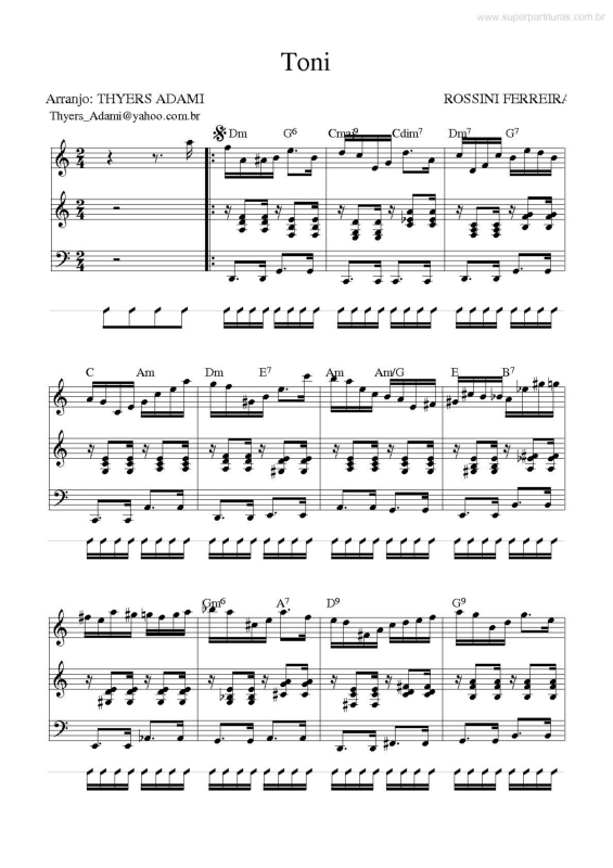 Partitura da música Toni