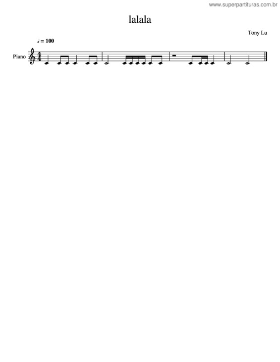 Partitura da música Tony Lu Rhythm