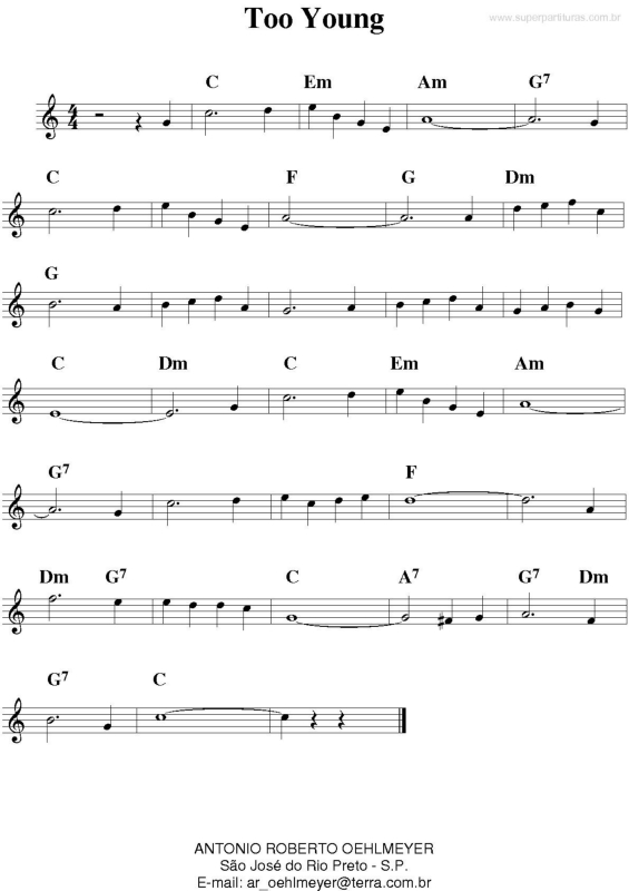 Partitura da música Too Young