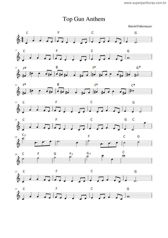 Partitura da música Top Gun Anthem