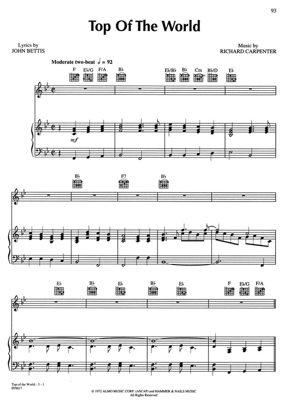 Partitura da música Top Of The World v.4