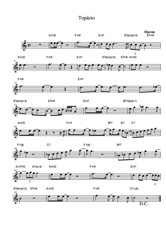 Partitura da música Topásio